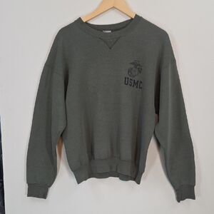 Soffe USMC Marines Eagle Globe Anchor Crewneck Sweatshirt Sz L Vintage Military